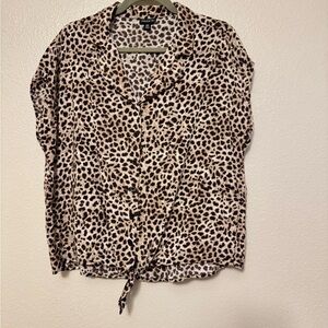 Torrid Animal Print Button-Down Shirt